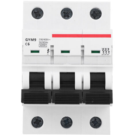 Disjoncteur miniature 3 pôles GYM9-C65 400VAC 6A - Haute qualité et sécurité