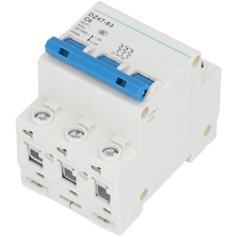 Disjoncteur Miniature 3P 6A 400V 6000A Montage Rail DIN Pa66