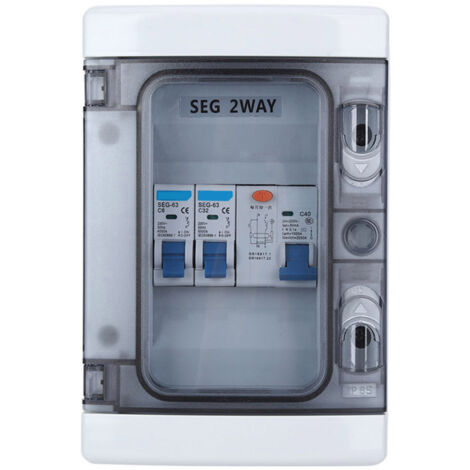 Disjoncteur Miniature 40A 30mA avec Protection RCD Étanche + 2 MCB (6A-32A)