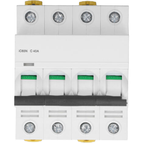 Disjoncteur Miniature 4P 40A C40A 400V 6000A pour Rail DIN - Protection Basse Tension en Pa66