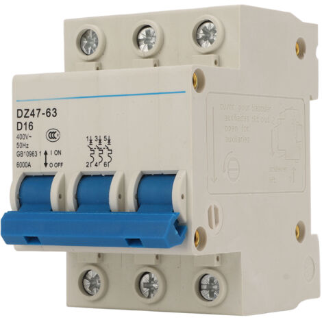 Disjoncteur Miniature botier ignifuge 3P disjoncteur automatique pour immeuble de bureaux 400V DZ47 63 16A