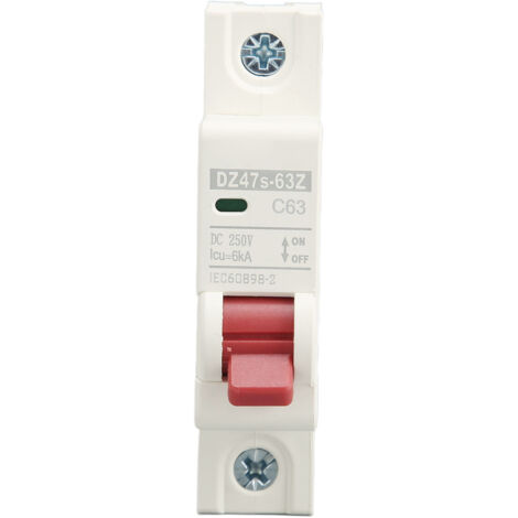 Disjoncteur Miniature cc 1P 63A montage sur Rail DIN DC250V 6000A capacité de rupture DZ47s 63Z C63 pour système solaire PV