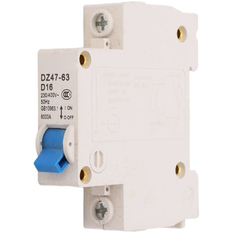 Disjoncteur Miniature monté sur Rail DIN, interrupteur de Protection basse tension 230V 400V 16A 1P