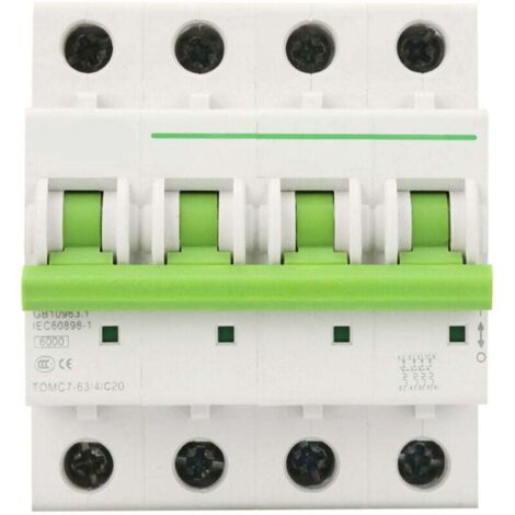 Disjoncteur miniature TOMC7-63 4P type C 6KA, protection contre les fuites d'air (20 A)