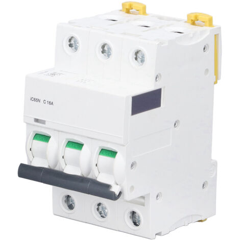 Disjoncteur miniature triphasé pour montage sur rail DIN, protection contre les surcharges basse tension 400 V 16 A