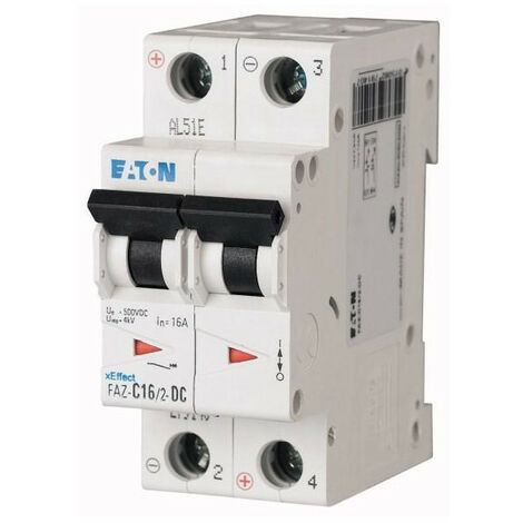 Disjoncteur modulaire 13A 2p courbe C DC 000279139 EATON FAZ C13/2 DC