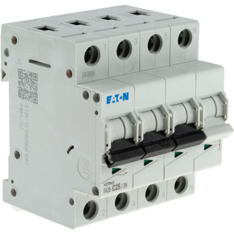 Disjoncteur modulaire 25A 3Np courbe C 6kA 000239175 EATON FAZ6 C25/3N