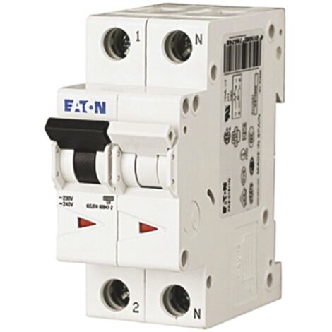 Disjoncteur modulaire 2A 1Np courbe C 6kA 000239056 EATON FAZ6 C2/1N