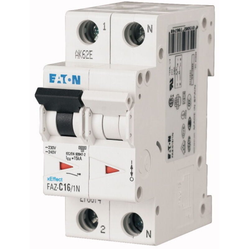 Disjoncteur Eaton Eaton Moeller 1P+N, 32A, montage rail din ( Prix pour 1 )