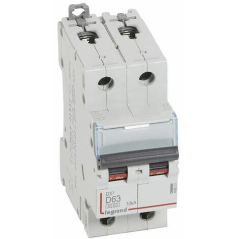 Disjoncteur modulaire bipolaire Legrand DX³ 63A courbe D