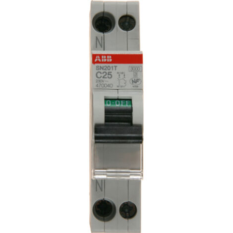 Disjoncteur modulaire PH+N 25A 3KA à vis Type AC - ABB