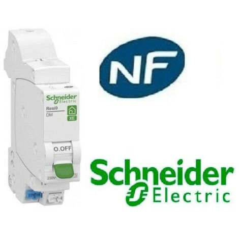 Disjoncteur modulaire Resi9 XE embrochable 1P+N - 16A - Courbe C - Schneider Electric