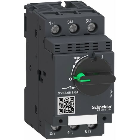 Disjoncteur moteur GV2L 1,6 A 3P 3d déclencheur magnétique - GV2L06