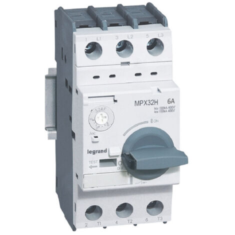 Disjoncteur moteur magnétothermique MPX³32H réglage thermique 4A à 6A pouvoir de coupure 100kA en 415V LEGRAND 417328