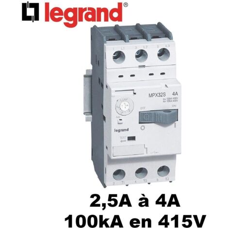 Disjoncteur moteur magnétothermique MPX³32S - 0,63A à 10A - 50kA ou 100kA en 415V - plage de réglage thermique disjoncteur - Disjoncteur 2,5A à 4A - 100kA en 415V