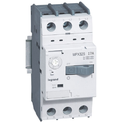 Disjoncteur moteur magnétothermique MPX³32S réglage thermique 11A à 17A pouvoir de coupure 20kA en 415V LEGRAND 417312