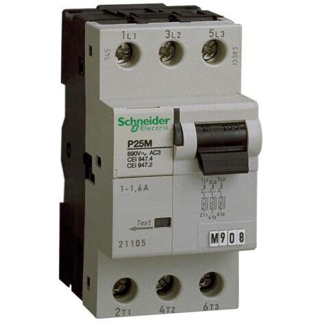 disjoncteur moteur - p25m - 3 pôles - 2.5a - schneider electric 21106
