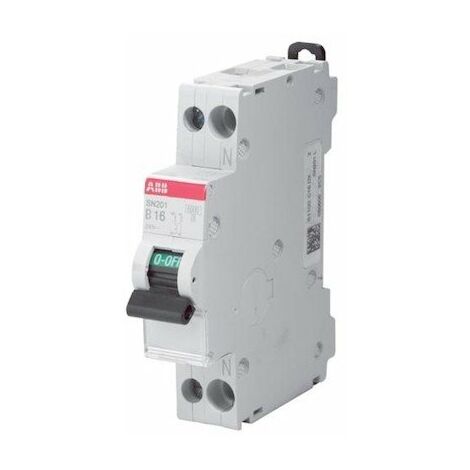 Disjoncteur ABB SN201 1P+N, 16A, pouvoir de coupure 6 kA, montage rail DIN ( Prix pour 1 )
