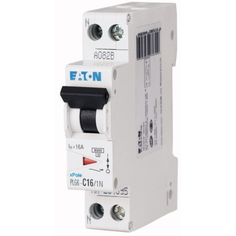Disjoncteur Eaton Eaton Moeller 1P+N, 6A, montage rail din ( Prix pour 1 )