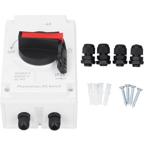 Disjoncteur photovoltaïque 1200 V CC, 32 A, interrupteur-sectionneur solaire, étanche IP66