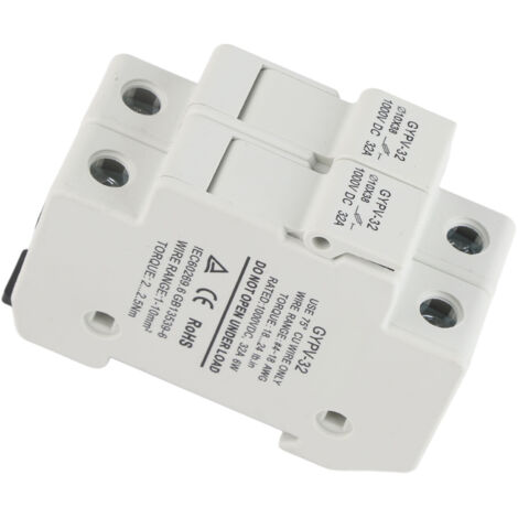 Disjoncteur Photovoltaïque 2P 15A-32A 1000VDC avec Porte-Fusible - Protection Panneau Solaire et Court-Circuit