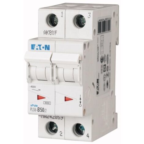 Disjoncteur PLS 2X50A 6kA courbe C 000242885 EATON PLS6-C50/2-MW
