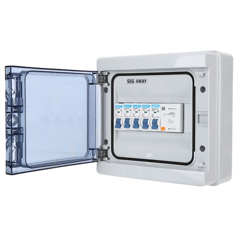 SNQ - Disjoncteur Protection étanche 4 Voies Contre Les fuites 63A 30mA rcd + 4MCB 6A + 2 x16A + 32A