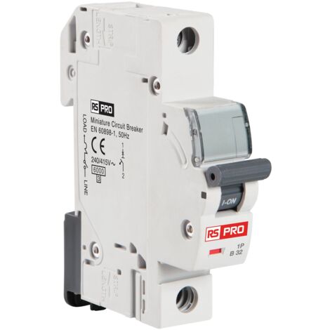Disjoncteur RS PRO 1P, 16A, pouvoir de coupure 6 kA, montage rail DIN ( Prix pour 1 )