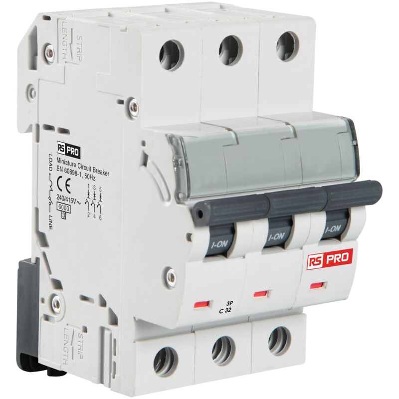 Disjoncteur Rs Pro 3P, 20A, pouvoir de coupure 10 kA, montage rail din ( Prix pour 1 )