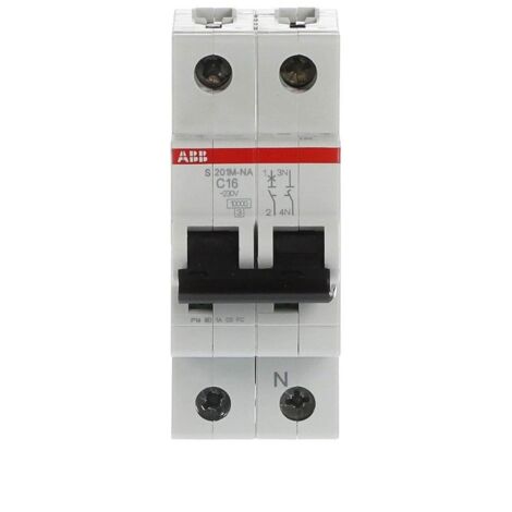 Disjoncteur S200M 1P+N (Neutre à droite) C16 10kA NA - ABB2CDS271103R0164