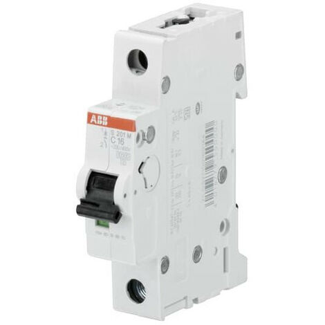 Disjoncteur S201M 1P- 1.6A -Courbe C - 10,000A/15kA (1MODULE) 2CDS271001R0974 ABB 354128