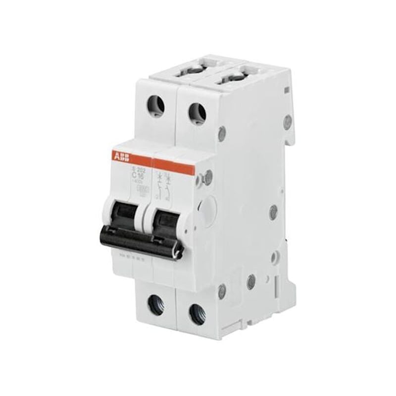 Disjoncteur S202 2P 2A Courbe c Raccordement à vis - 10KA (2 modules) - 2CDS252001R0024