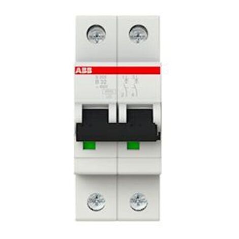 Disjoncteur S202 2P 32A Courbe B Raccordement à vis - 10KA (2 modules) - 2CDS252001R0325