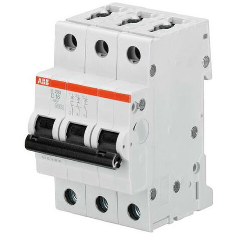 Disjoncteur S203 3P 25A Courbe D Raccordement à vis - 10KA (3Modules) 2CDS253001R0251 ABB 352365