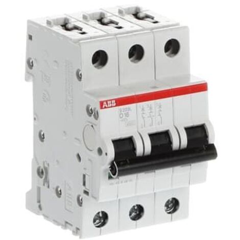 Disjoncteur S203L 3P 16A Courbe D Raccordement à vis - 6KA (3Modules) 2CDS243701R0161 ABB 350363