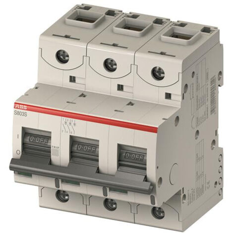 Disjoncteur S803S 3P 40A Courbe D Raccordement à vis - 50KA (4.5Modules) 2CCS863001R0401 ABB 742367