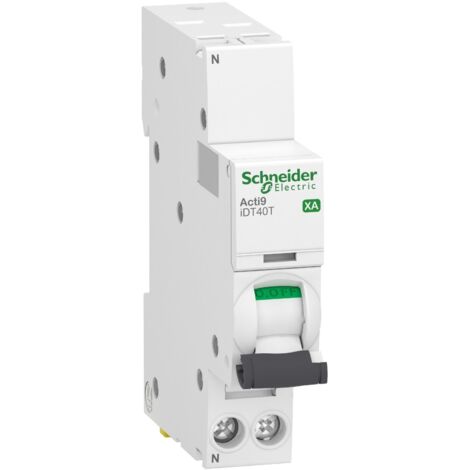 disjoncteur - schneider acti9 idt40t xa - 2 pôles - 16a - courbe c - 6 ka - schneider electric a9pe2616
