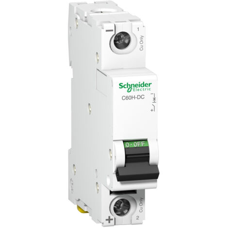 disjoncteur schneider c60h-dc - 250vdc - 16 ampères - 1 pôle - courbe c - schneider electric a9n61511