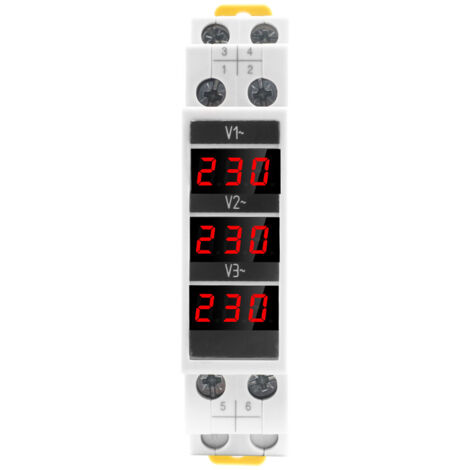 Disjoncteur SDM010, type rail modulaire, voltmètre numérique triphasé, instrument électrique électronique, AC 80-500 V, 1 pièce