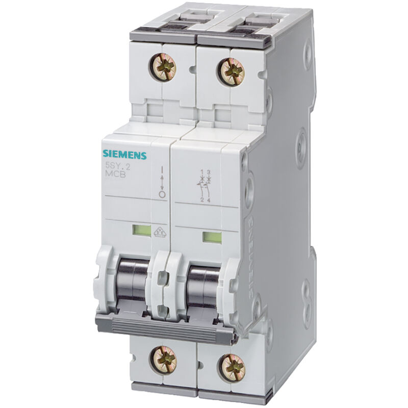 Disjoncteur Siemens 5SY6 2P, 16A, pouvoir de coupure 6 kA, montage rail din ( Prix pour 1 )