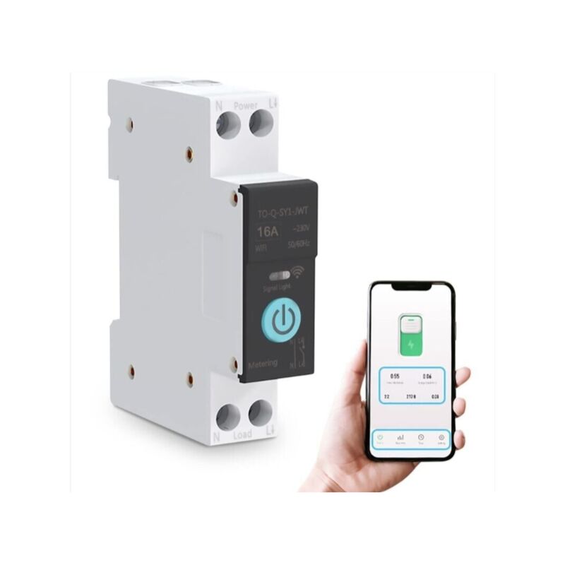 Disjoncteur sur Rail Din Commutateur wifi Intelligent Télécommande pour Téléphone Portable sans Fil 3 Modes de Synchronisation Fonction pour