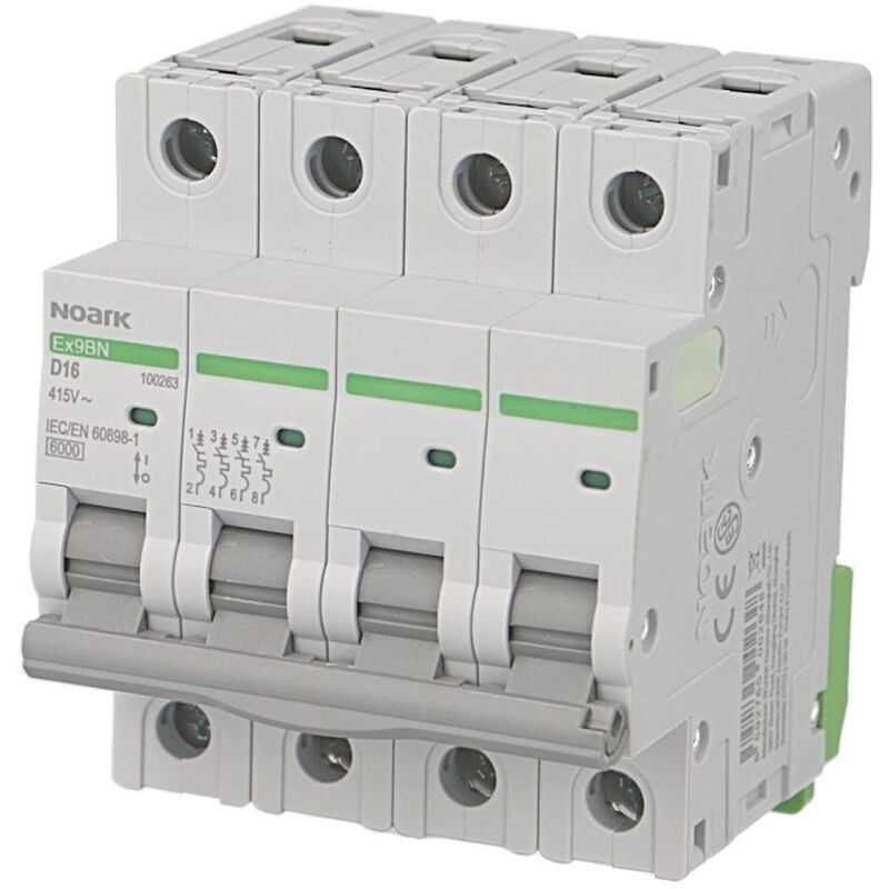Noark - Disjoncteur tetrapolaire modulaire 63A courbe d Ex9BN