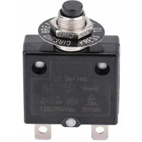 Disjoncteur Thermique Réarmement Manuel 15A, Modèle W 112b, Protection Surcharge Automatique 125-250V AC / 50V DC