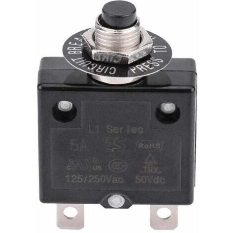 Disjoncteur Thermique Réinitialisable Manuel 5A pour Protection Surcharge [Type Circuit Protector] + [Marque non spécifiée] + [Modèle Thermo-CB125] + [Auto/Marine Interrupteur Réarmable]
