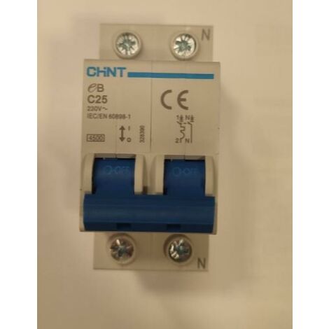 Disjoncteur thermo-magnétique chint 1p+n 25ac- 328390