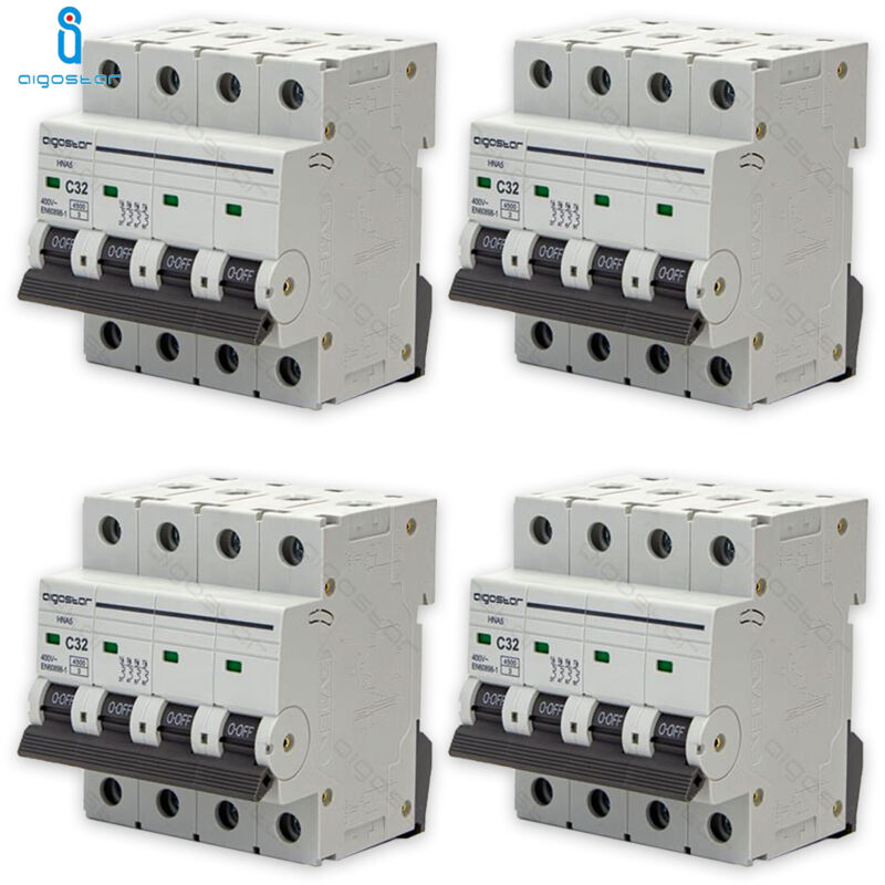Disjoncteur modulaire magnétothermique 4P 32A courbe c protection contre les surcharges et les courts-circuits 4 pcs.