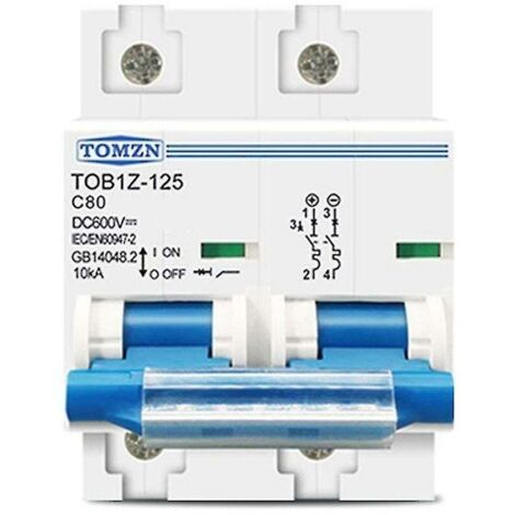 Disjoncteur Tomzn 2p DC Mcb 600 V, 80 A