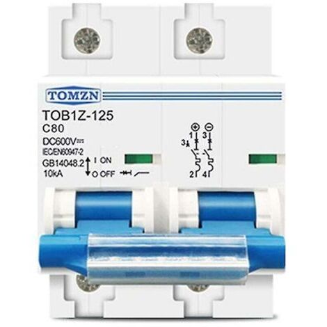 Disjoncteur Tomzn 2p DC Mcb 600 V, 80 A