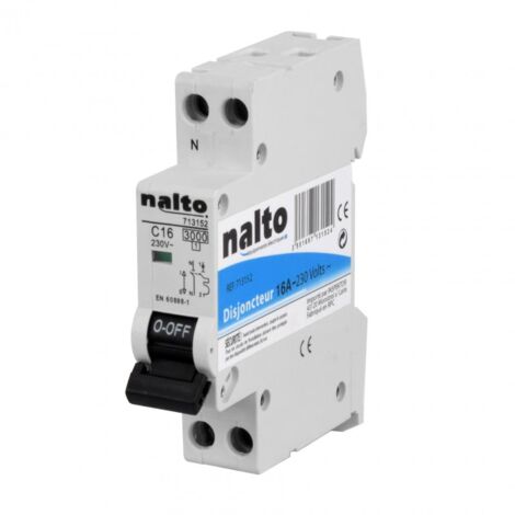 Disjoncteur unipolaire 16A – Courbe de déclenchement type C – Connexion à vis – Protection circuits jusqu'à 3500W – Nalto - VIS 16 A