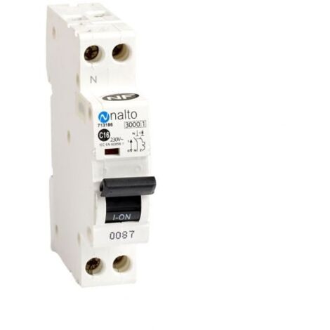 Disjoncteur unipolaire 16A type C – Courbe instantanée – Connexion à vis – Protection jusqu'à 3500W – Norme NF – Nalto - VIS 16 A